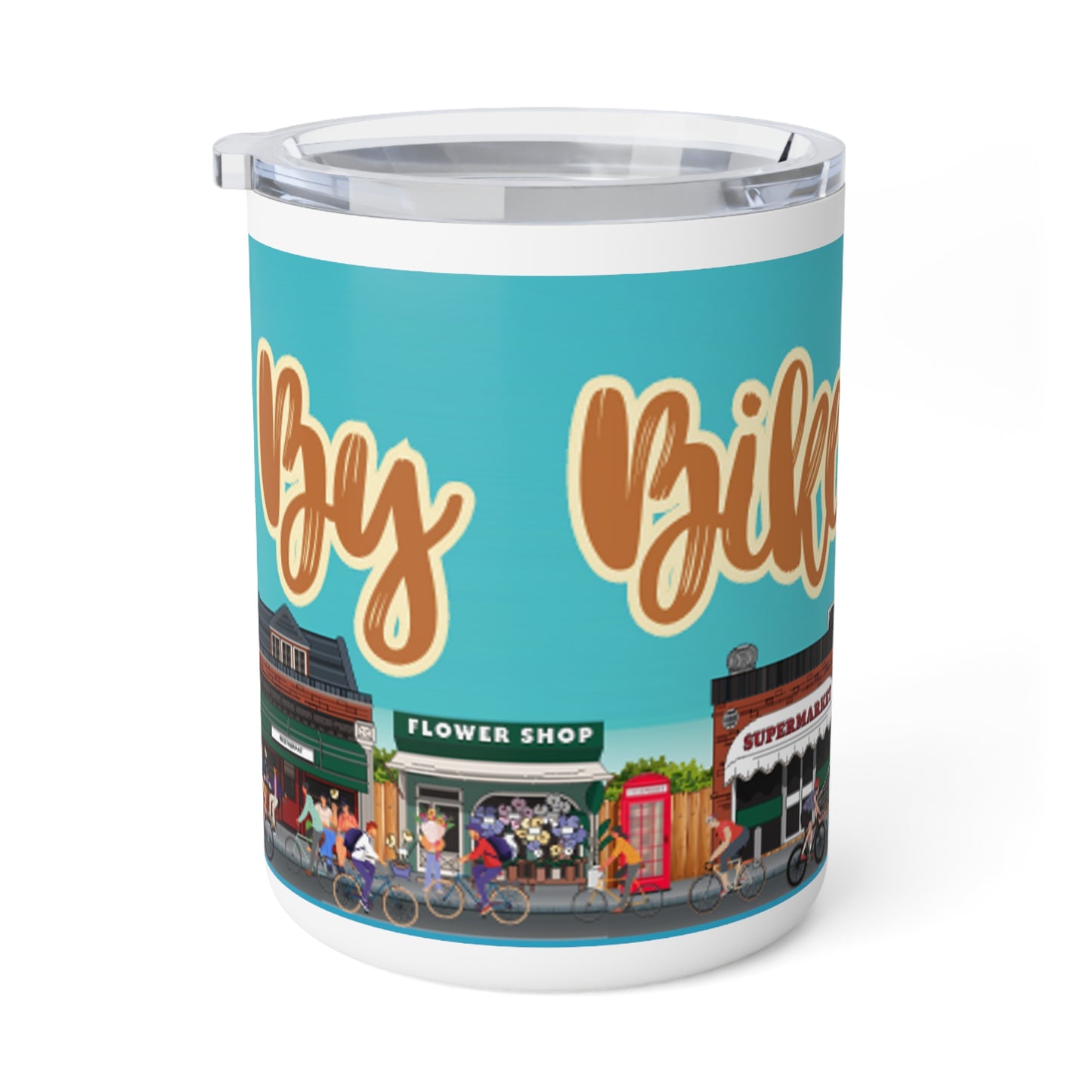 Go By Bike. Insulated Coffee Mug, 10oz