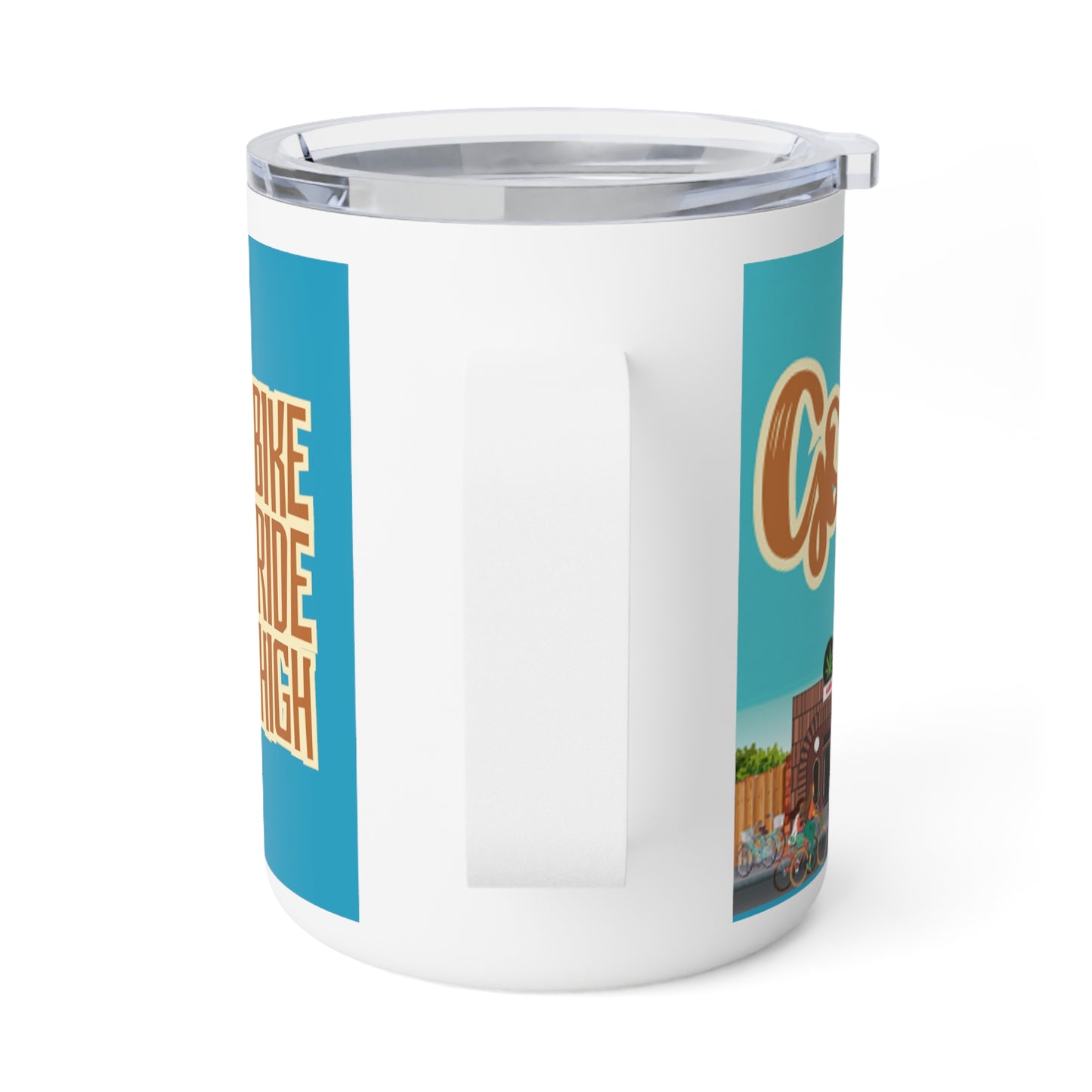 Go By Bike. Insulated Coffee Mug, 10oz